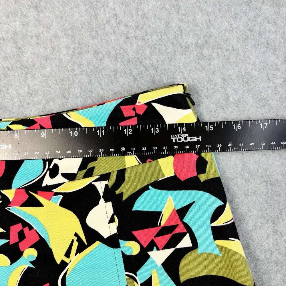 Talbots Multicolor Print Side Zip Pleated Skirt Womens Size 4 Stretch Cotton - Picture 6 of 9